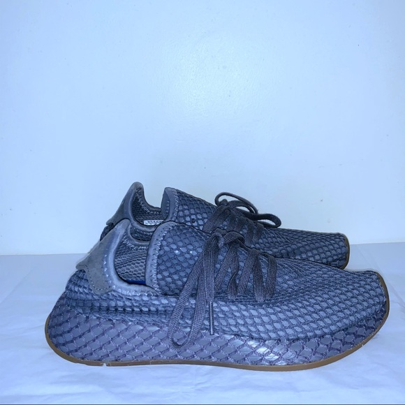 Adidas Deerupt Runner Gray Mesh Detail Sneakers - Picture 1 of 7